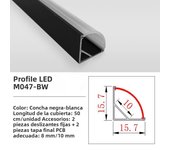 50CM LED Strip Light  Aluminium Profile Channel Silvery Black Diffuser PC Cover for 8mm/10mm/12mm Bar Cabinet Linear Lamp Decor