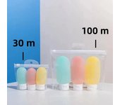 3/4/11Pcs Soft Portable Dispensing Bottles 30/60/100ml Shower Gel Shampoo Lotion Travel Bottles Cosmetic Bathroom Products