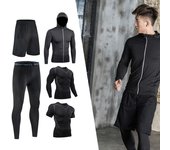Mens Compression Sportswear Set Gym Running Sport Clothes Tight T-shirt Leggings Athletics Shorts Fitness Rash Guard Kits