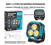 SUPER BRIGHT MOBILE WORK STRONG FLASHLIGHT 1800LM MULTI COLOR TEMPERATURE USB OUTPUT POWER BANK FUNCTION OUTDOOR 200W