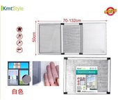 KMTSTYLE Mosquitera extensible de aluminio blanco, Mosquitera fija extensible color blanco adaptable a ventanas, anti-insectos (mosquitos o moscas) (70x100-192)(50x70-132)(40x50-92)
