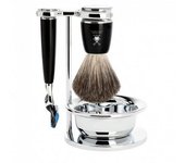 Set Afeitado Mühle Brocha Afeitar, Maquinilla Gillette® Fusion, Soporte & Bol Rytmo
