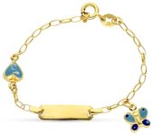 Inmaculada Romero Esclava Oro 18k Bebé Detalles Mariposa Corazón Esmaltados Chapa Lisa Reasa