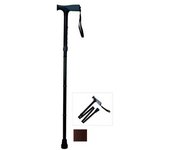 Prim Farma Muletilla Plegable Aluminio Negra Puño Blando Gris (218604) - Ligera y Portátil