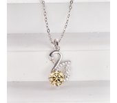 JoiasHome Fashion Silver s925 Swan D Color 1 Carat Moissanite Gem Pendant Necklace for Women, Anniversary Gift, Birthday Gift