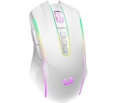 Ratón para juegos inalámbrico Redragon M910-WS, RGB, recargable, con 9 botones programables de edición macro, 8000 DPI, ergonómico inalámbrico, 70 horas para PC/Mac Gamer, FPS RPG MOBA RTS, color blanco