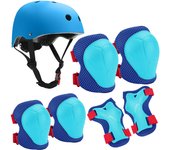 Juego de casco y protectores para niños de 3 A 10 años, de Bicicleta Cascos, Cascos de patineta para niños y niños, juego de rodilleras, coderas y muñequeras, para Cycling, patinaje sobre Ruedas y patineta Una variedad de colores disponible.