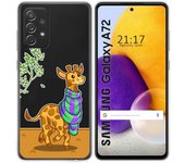 Tumundosmartphone Funda Gel Transparente para Samsung Galaxy A72 diseño Jirafa Dibujos