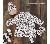 Baby Bathrobe Clothing Soft Fleece Robe Headscarf Shoes Newborn Photography Props Outfits Infant Boy Girl Costume Towel Sets