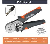 WOZOBUY Ferrule Crimping Tool Kit,HSC8 6-6A/6-4A Ratchet  Crimping Pliers, for Tubular Terminals,(Silver Head）