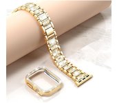 Correa De Mujer De Lujo Para Apple Watch Con Estuche De Diamante Metálico Adecuada Para Series 9 8 7 6 5 4 SE Compatible Con iWatch 40mm 41mm 44mm