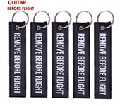 5 PCS/LOT Remove Before Flight Woven Keychains Special Luggage Label Red Chain Keychain for Aviation Gifts Keyring Jewelry