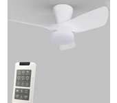 FactorLED Ventilador de Techo con Luz, 30W, 3000Lm, Silencioso, CCT 6 opciones de luz blanca, Velocidad ajustable, Programable y Regulable, Mando a Distancia