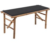 vidaXL Banco de jardín plegable con cojín bambú 118 cm