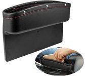 Compart para asiento de coche, partiment lateral para el Hueco del asiento, comparttiment de cuero sintético para mantener teléfonos, Llaves, tarjetasy billeteros (Negro)