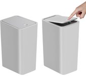 Can-10L de basura pequeña para baño, cubo de basura con tapa superior de prensa para inodoro, dormitorio, sala de estar, cesta de plástico con tapa emergente