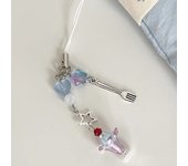 Tricolor Ice Cream Soda Mobile Phone Pendant Handbeaded Earphone Pendant With Girly Heart Phone Chain Bag Pendant Keychain