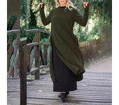 2024 Autumn Wiinter Women's Plus Size Elegant Long Pullover Dresses Robe Large Size Femme Oversized Solid Dress 2XL 3XL