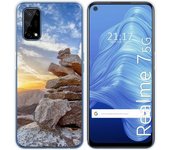 Tumundosmartphone Funda Gel Tpu para Realme 7 5G diseño Sunset Dibujos
