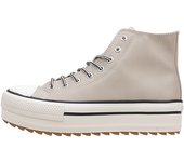 victoria TRIBU DOBLE SIERRA EFECTO PIEL Deportivas Plataforma Mujer Beige