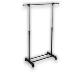 Perchero de Pie con Ruedas 360º - Perchero Tipo Burro Metálico & Plástico - Dimensiones 42x158x144cm - Extensible Hacia La Izq & Der - Ajustable Hacia Arriba & Abajo - EMIPRO.
