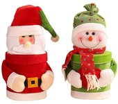 Tarro de dulces navideños con diseño de muñeco de nieve y Papá Noel, caja de regalo para regalar, suministros festivos para fiestas navideñas
