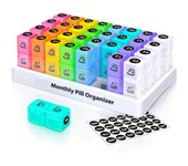 Monthly Pill Organizer 2 Times a Day,31Day Pill Box AM PM, Twice a Day AM PM to Hold Vitamins, Supplements and Medication