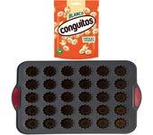 Pack repostería:CONGUITOS BLANCOS DOYPACK 220G+Silitop" molde silicona 30 flautas negro rojo