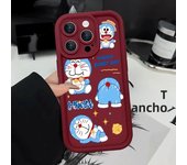Cartoon Cute Doraemons Phone Case for Apple iPhone 13 Mini 12 Pro 14 Plus XS Max 8 7 11 Pro XR SE 15ProMax Square Liquid Cover