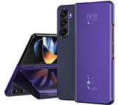 Flip Mirror Case for Samsung Galaxy Z Fold 6 5 4 3 Protective Cover Smart View Kickstand Shell Shockproof Cases
