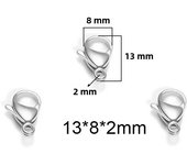 25Pcs Stainless Steel Gold Black Lobster Clasps Jewelry Findings DIY Necklace Bracelet Making Accessories 9/10/11/12/13/15MM