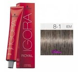 Tinte Igora Royal 8-1 Rubio Claro Ceniza 60 ml. Schwarzkopf