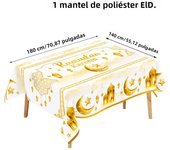 2025 Ramadan Moon Star Polyester Tablecloth 2025 Ramadan Kareem Decoration Islamic Muslim Party Supplies Eid Gifts