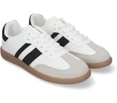 Davinia Shoes Zapatillas Deportivas Elegantes para Mujer, Comodas, Estilo Casual, Cierre de Cordones, Perfectas para Uso Diario. Shoes&Blues.es TT-55-Blanco