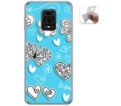 Tumundosmartphone Funda Gel Tpu para Xiaomi Redmi Note 9S / Note 9 Pro diseño Mariposas Dibujos