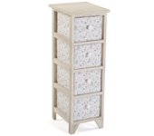 Versa Lili Mueble para el Baño Auxiliar, con 4 cajones, Medidas (Al x L x An) 30 x 4,3 x 30 cm, Incluye 4 cajones, Color Blanco