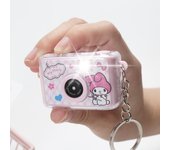 Sanrio Kawaii Keychain Cinnamoroll Melody Kuromi Key Ring Camera Pochacco Pendant LED Lighting Ornaments Jewelry Girl Gifts