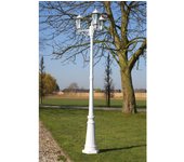 vidaXL Farola de Jardín con 3 Lámparas Aluminio Lámpara de Patio 215 cm Color Blanco,  Verde oscuro, y mas