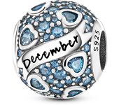December Birthstone Series Charms 925 Sterling Silver Charm Beads Fit Original Bracelet Pendants Diy Jewelry Gift For Women