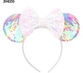 Disney Mickey Mouse Oor Hoofdbanden Frozen Elsa Anna Strik Pailletten Hoofdband Kids Party Cadeau Kinderen Diy Haaraccessoires