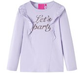 Camiseta infantil de manga larga claro 140 en color Lila/Coñac