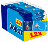 Toallitas DODOT húmedas infantiles con fibras de origen vegetal - Recambio 52 unidades - 12 paquetes (3 packs 4ud) - 624 toallitas