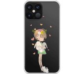 Funda compatible con iPhone 12 Pro Max - Nina fondo corazones