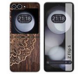 Tumundosmartphone Funda Carcasa Dura para Samsung Galaxy Z Flip 6 5G diseño Madera 06 Dibujos