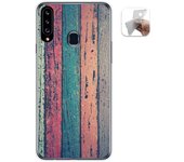 Tumundosmartphone Funda Gel Tpu para Samsung Galaxy A20s diseño Madera 10 Dibujos