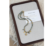 Peri'sBox Vintage Natural Stone Beads Necklace Women's Charm Mang Star Pendant Can be Stacked Jewelry Gothic Jewelry Gifts