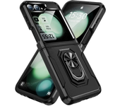 Plastic Hard Shell Ring Holder Phone Case for Samsung Galaxy Z Flip 6 5 4 Flip6 Flip5 Flip4 5G Shockproof Protective Cover