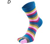 New Women Funny Toe Socks Colorful Striped Five Finger Socks Spring Summer Pure Cotton Women Socks Harajuku Athletic Breathable