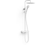 TRES 19038705BM OVER-WALL Conjunto de Grifo Termostático Mural Telescópica 2 Vías Ducha Color Blanco Mate