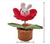 Sunflower Crochet Flowers Hand-knitted Tuilp Flower Potted Wool Woven Flowers Desktop Ornament Birthday Festival Gift Room
